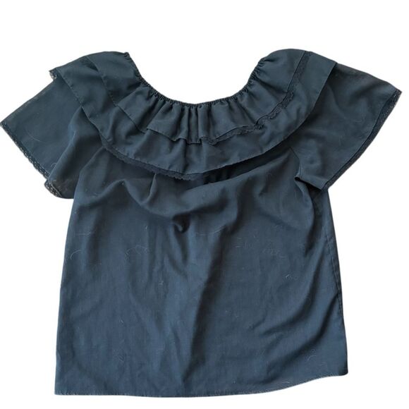 Pierre Cardin Vintage Blouse Off the Shoulder Lace Sheer 1970s Small - Picture 1 of 4